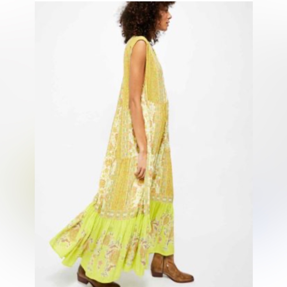 NWT Free People Hanalei Bay Yellow Maxi Size M as Seen on Episode 6 Home Town - Picture 11 of 16